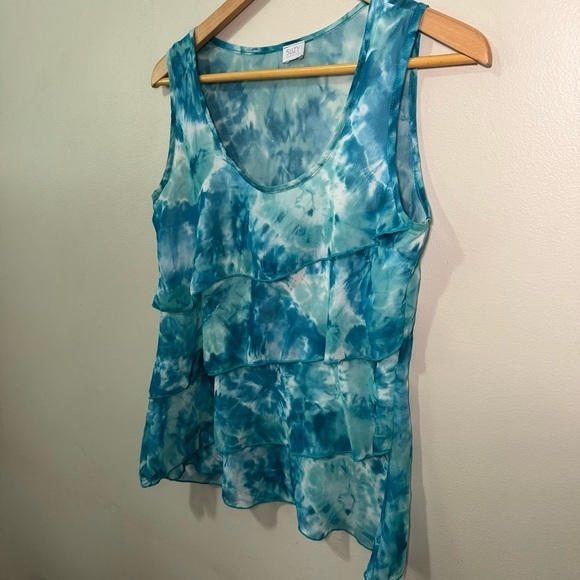 Coquette ruffled turquoise mermaidcore tank top fairy M - Picture 6 of 6